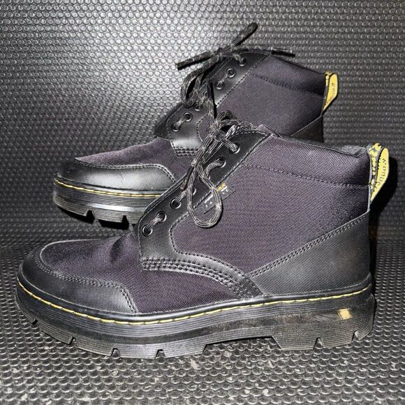 Dr. Martens Bonny Tech Jungle Cordura Black 14 Eye Zipper Combat Boots Mens 10 - Picture 1 of 8